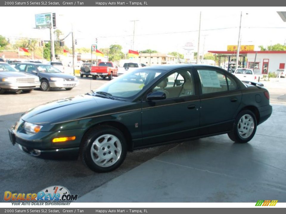 2000 Saturn S Series SL2 Sedan Green / Tan Photo #3