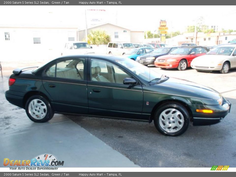 2000 Saturn S Series SL2 Sedan Green / Tan Photo #5
