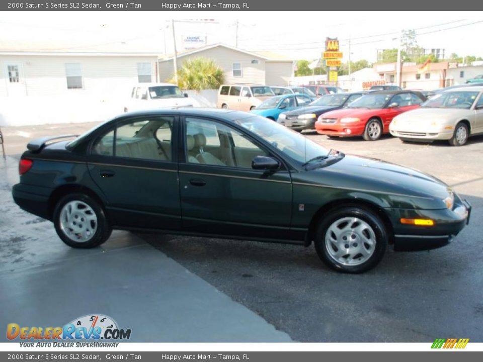 2000 Saturn S Series SL2 Sedan Green / Tan Photo #6
