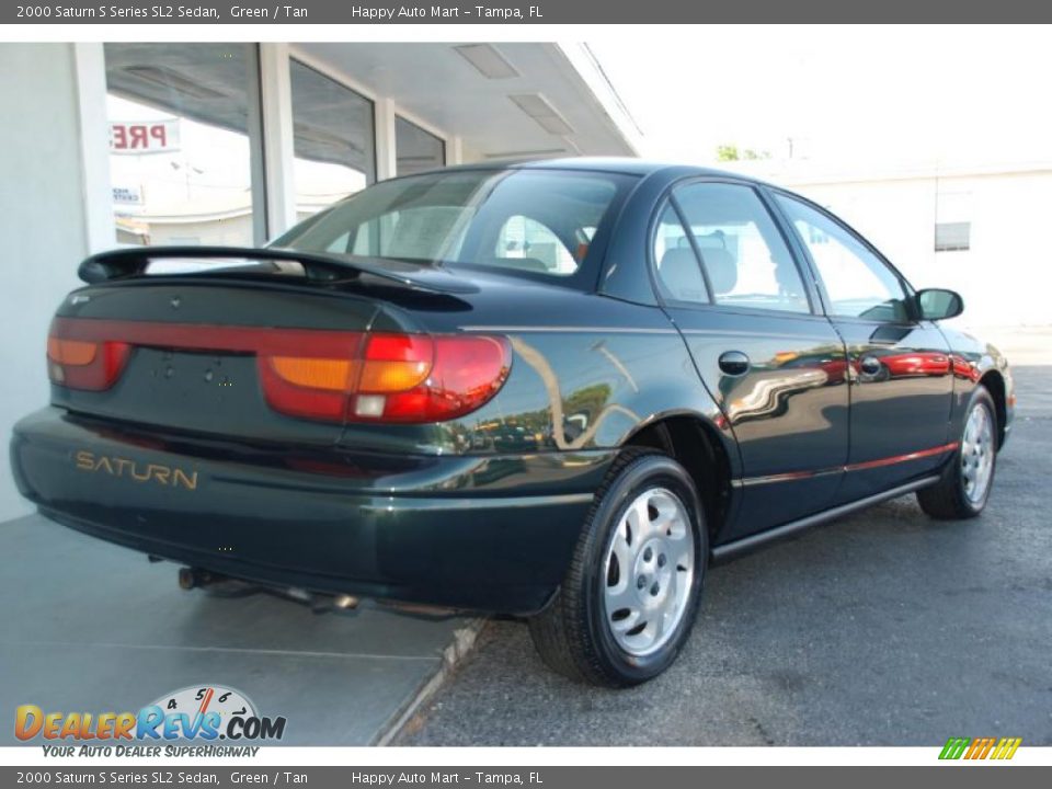 2000 Saturn S Series SL2 Sedan Green / Tan Photo #7