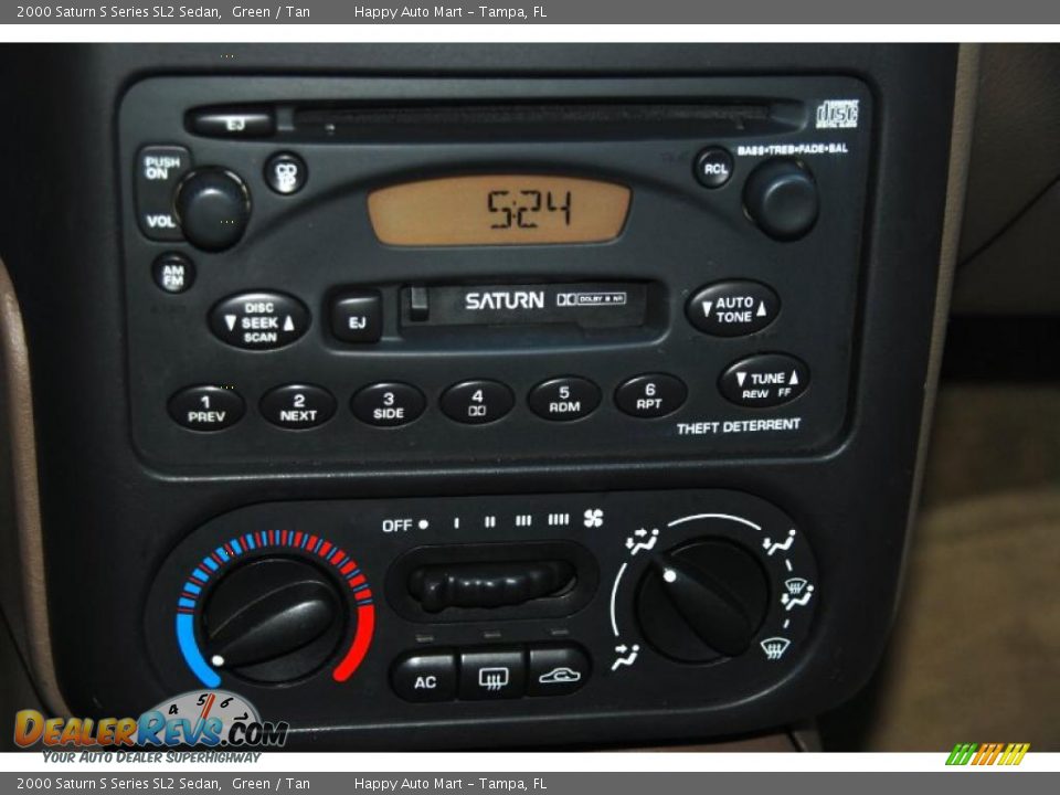 2000 Saturn S Series SL2 Sedan Green / Tan Photo #13