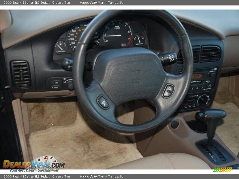 2000 Saturn S Series SL2 Sedan Green / Tan Photo #16