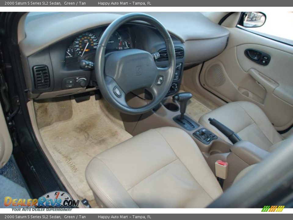 2000 Saturn S Series SL2 Sedan Green / Tan Photo #17