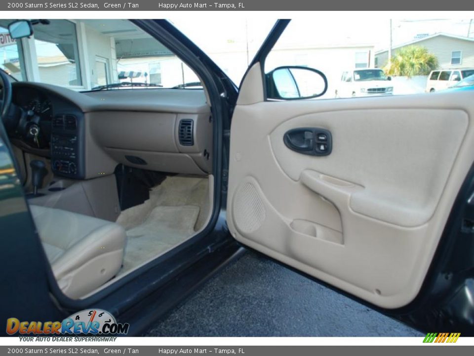2000 Saturn S Series SL2 Sedan Green / Tan Photo #20