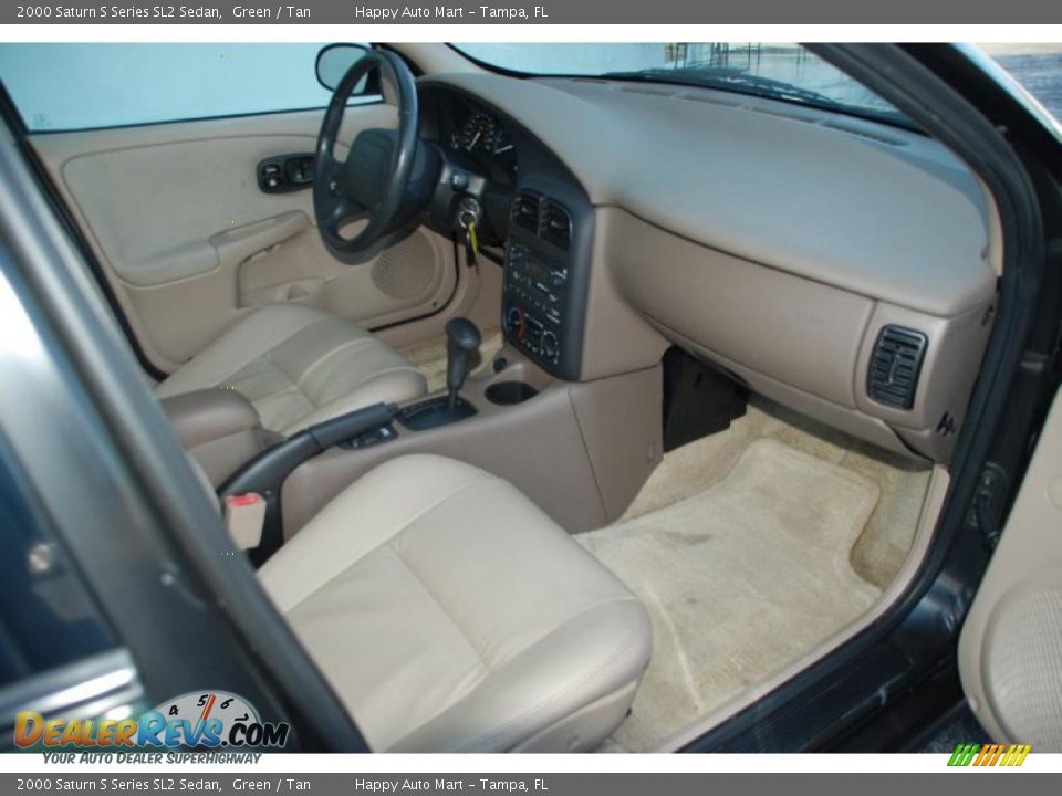 2000 Saturn S Series SL2 Sedan Green / Tan Photo #21