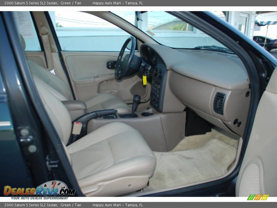 2000 Saturn S Series SL2 Sedan Green / Tan Photo #22
