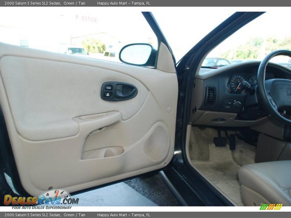2000 Saturn S Series SL2 Sedan Green / Tan Photo #24