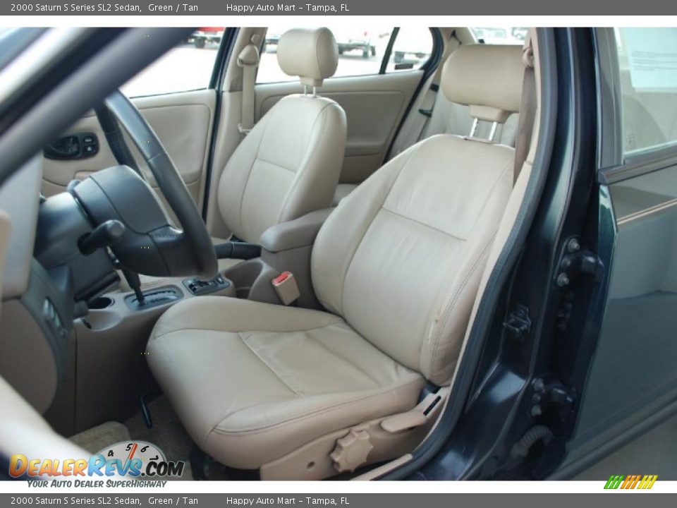 2000 Saturn S Series SL2 Sedan Green / Tan Photo #25