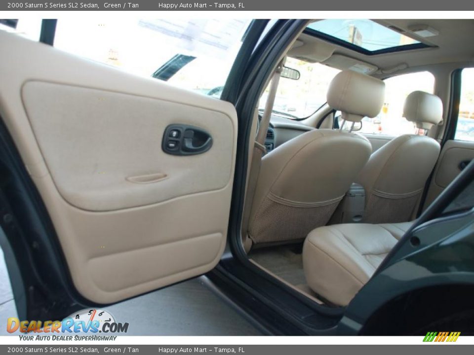 2000 Saturn S Series SL2 Sedan Green / Tan Photo #26