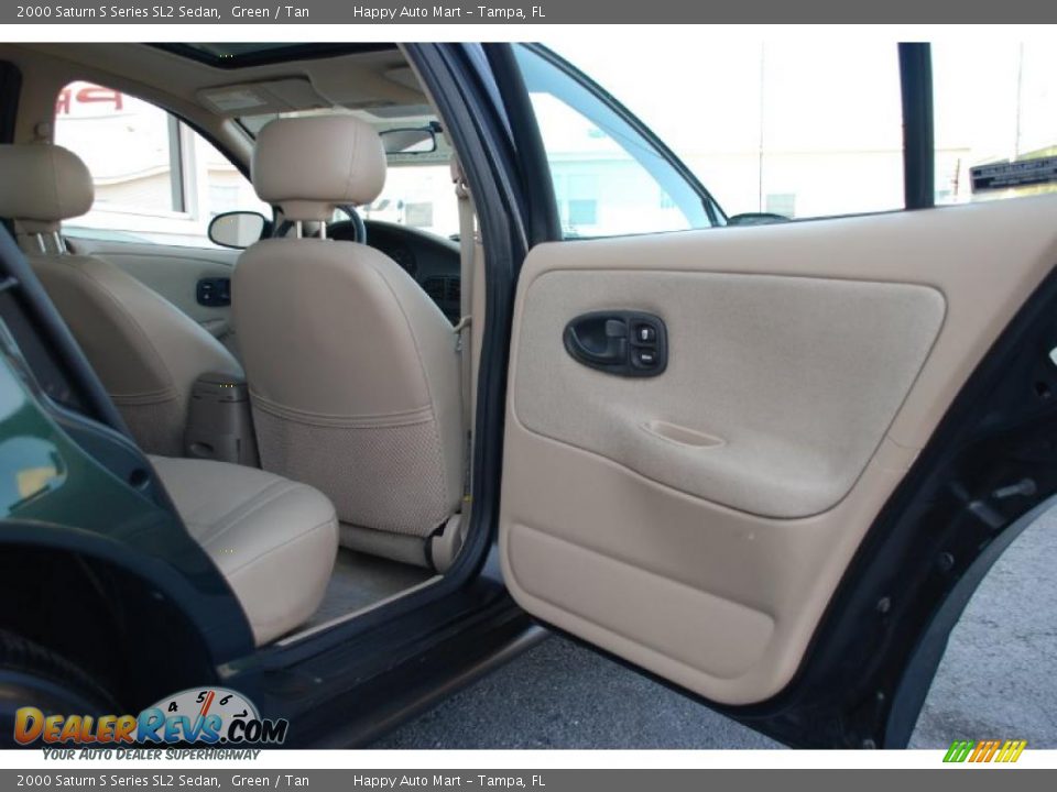 2000 Saturn S Series SL2 Sedan Green / Tan Photo #27