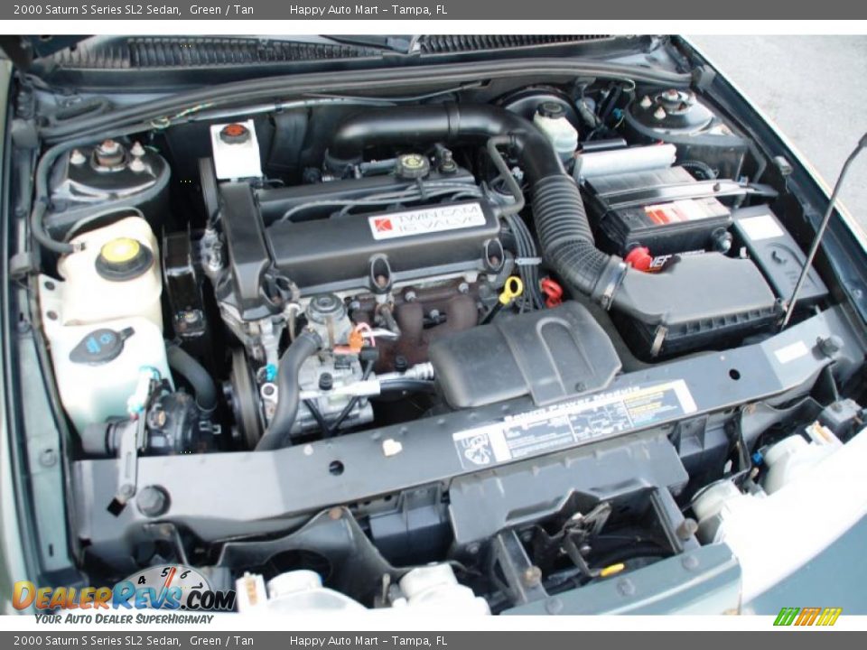 2000 Saturn S Series SL2 Sedan Green / Tan Photo #36