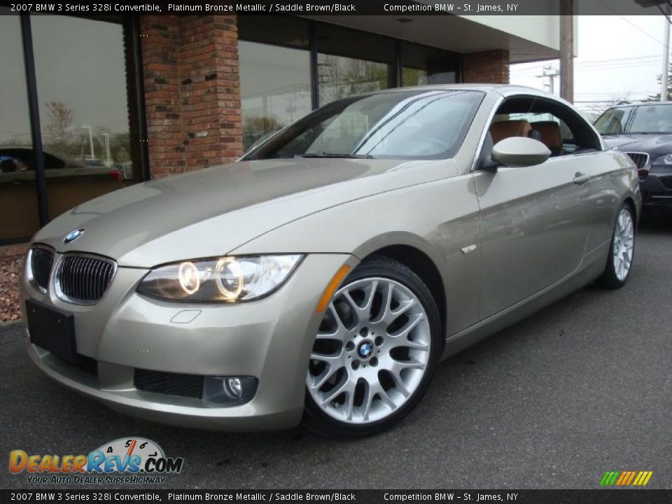 2007 BMW 3 Series 328i Convertible Platinum Bronze Metallic / Saddle Brown/Black Photo #1