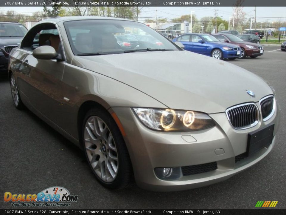 2007 BMW 3 Series 328i Convertible Platinum Bronze Metallic / Saddle Brown/Black Photo #7