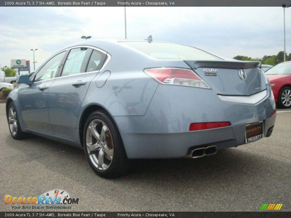 2009 Acura TL 3.7 SH-AWD Borealis Blue Pearl / Taupe Photo #4
