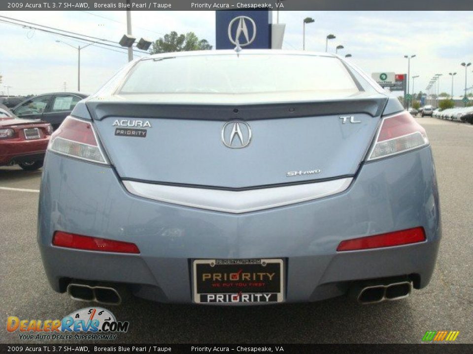 2009 Acura TL 3.7 SH-AWD Borealis Blue Pearl / Taupe Photo #5