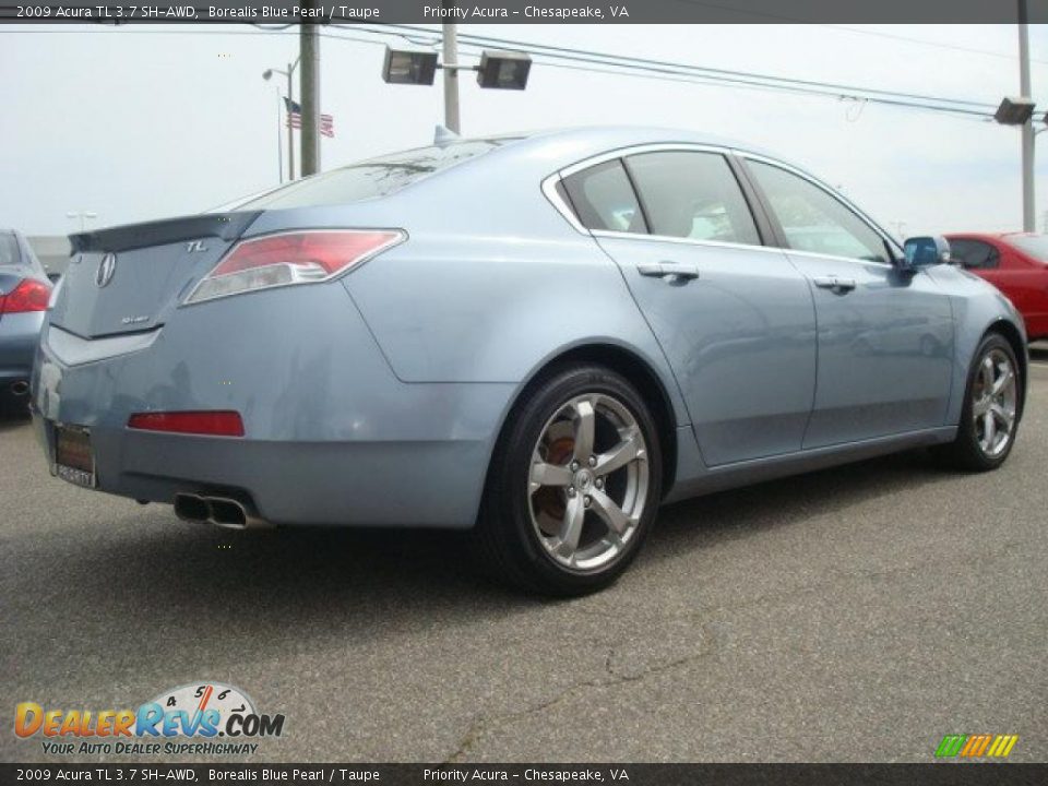 2009 Acura TL 3.7 SH-AWD Borealis Blue Pearl / Taupe Photo #6