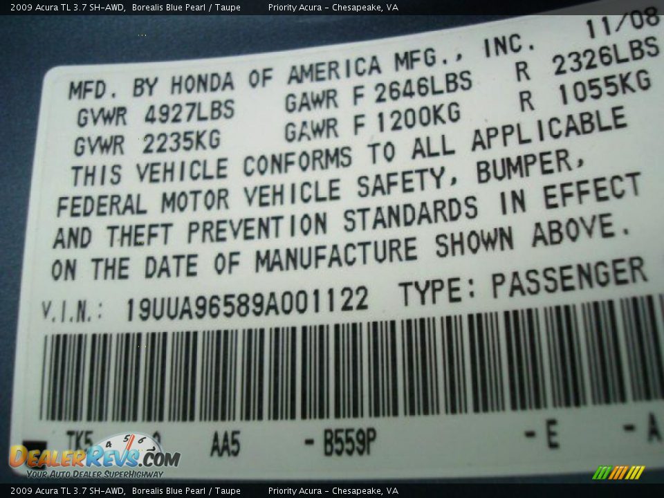 2009 Acura TL 3.7 SH-AWD Borealis Blue Pearl / Taupe Photo #34