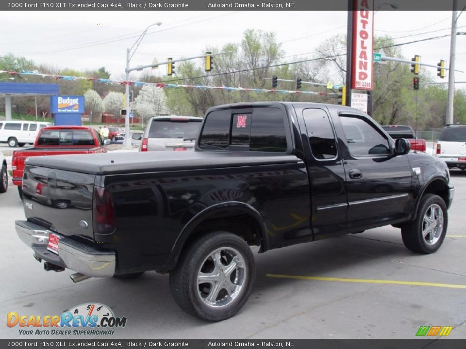 2000 Ford F150 XLT Extended Cab 4x4 Black / Dark Graphite Photo #5