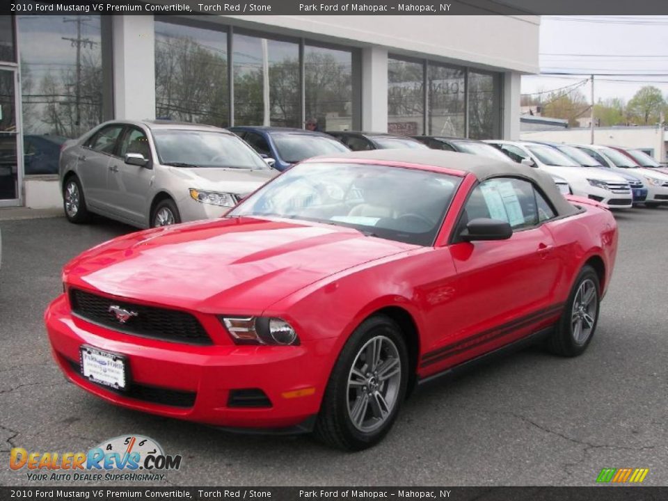 2010 Ford Mustang V6 Premium Convertible Torch Red / Stone Photo #2