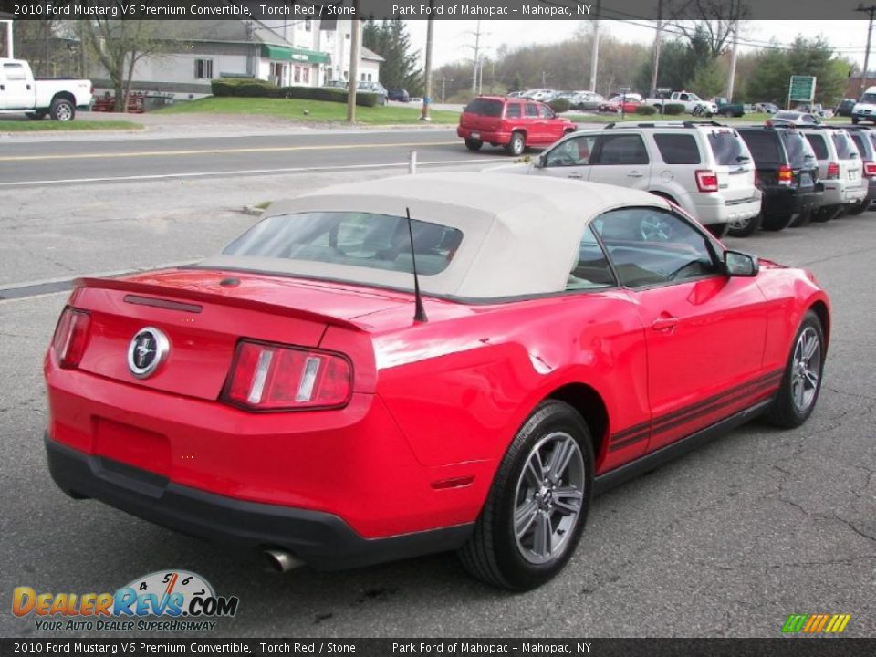 2010 Ford Mustang V6 Premium Convertible Torch Red / Stone Photo #5