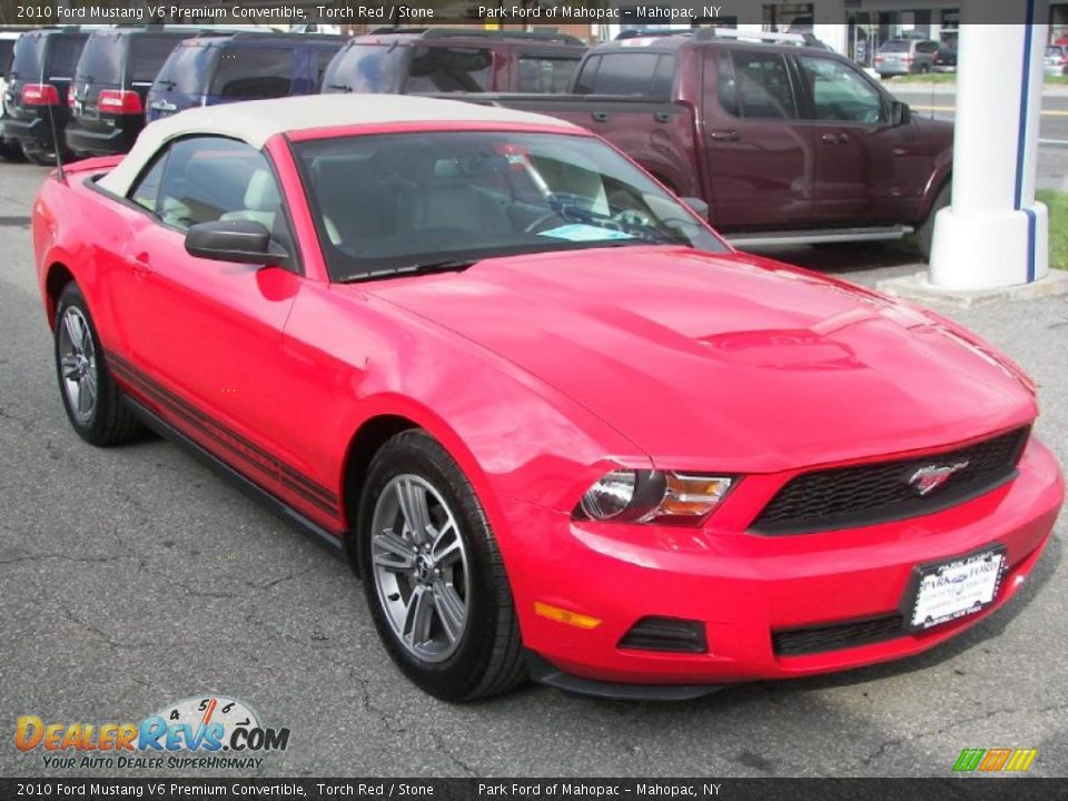 2010 Ford Mustang V6 Premium Convertible Torch Red / Stone Photo #6