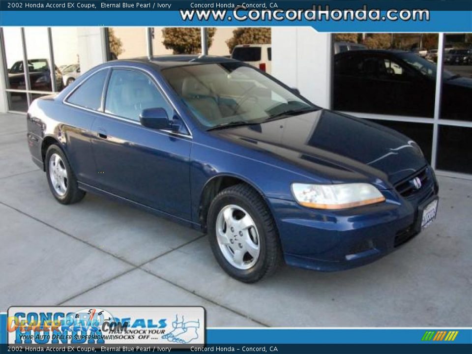 2002 Honda Accord EX Coupe Eternal Blue Pearl / Ivory Photo #1