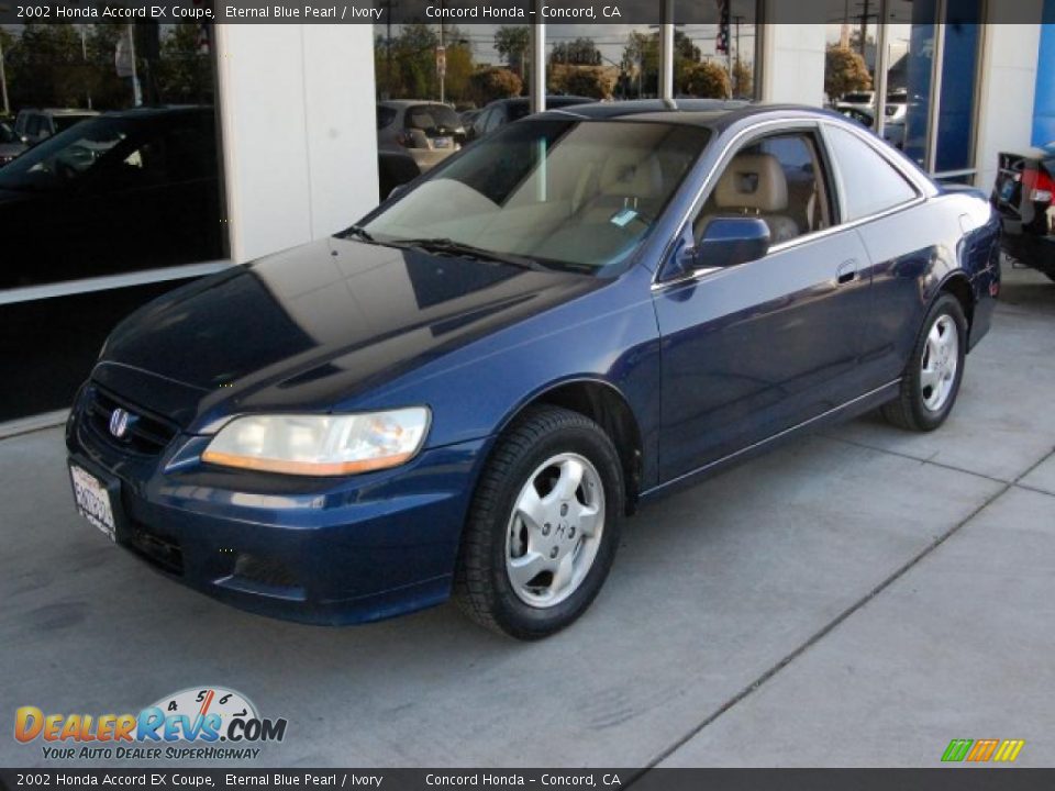 2002 Honda Accord EX Coupe Eternal Blue Pearl / Ivory Photo #7