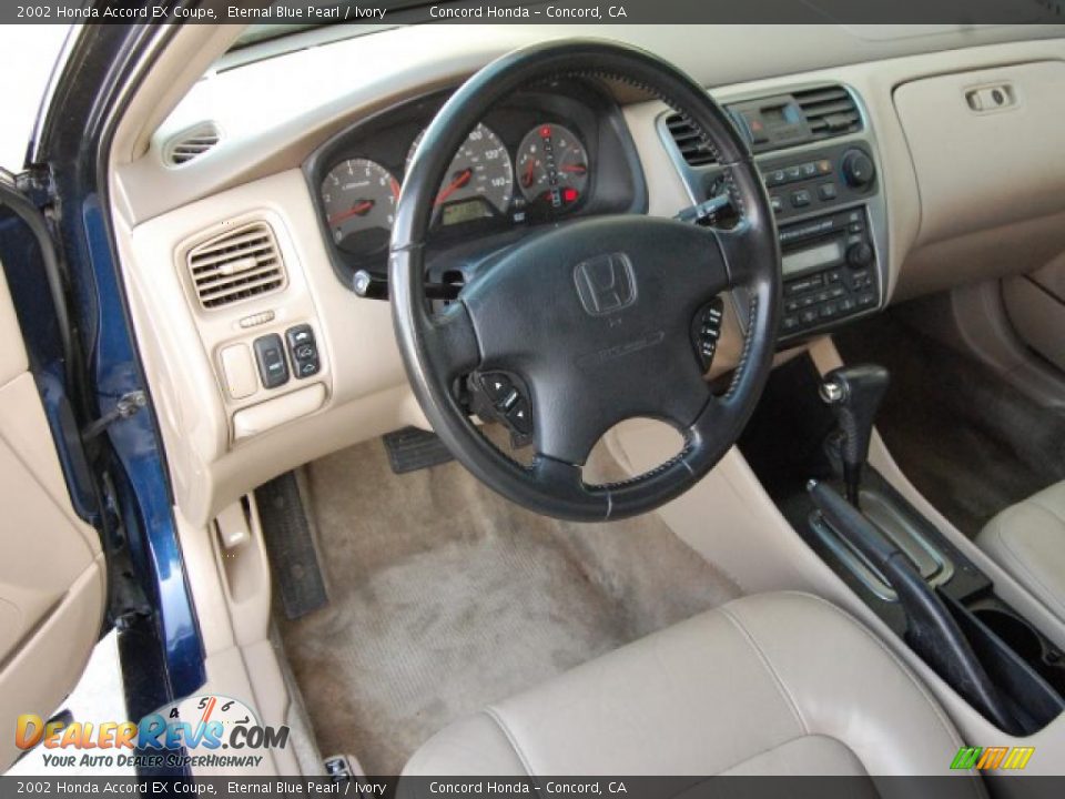 2002 Honda Accord EX Coupe Eternal Blue Pearl / Ivory Photo #12