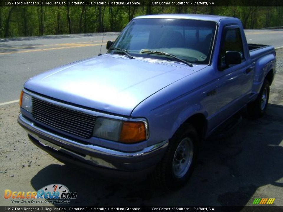 1997 Ford Ranger XLT Regular Cab Portofino Blue Metallic / Medium Graphite Photo #3