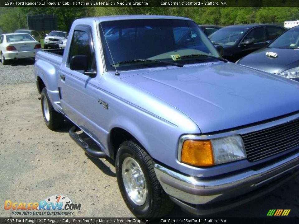 1997 Ford Ranger XLT Regular Cab Portofino Blue Metallic / Medium Graphite Photo #4