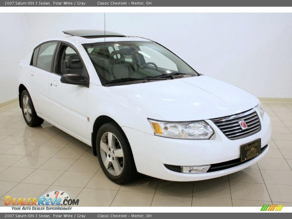 2007 Saturn ION 3 Sedan Polar White / Gray Photo #1