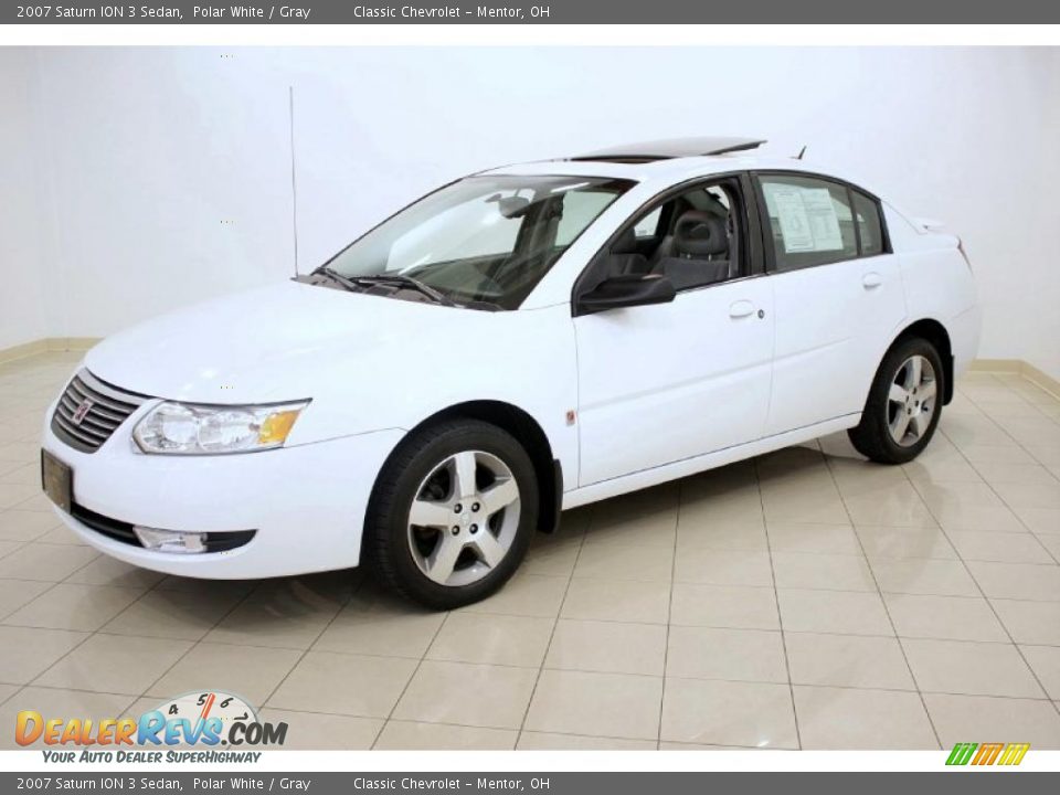 2007 Saturn ION 3 Sedan Polar White / Gray Photo #3