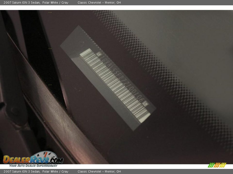 2007 Saturn ION 3 Sedan Polar White / Gray Photo #27