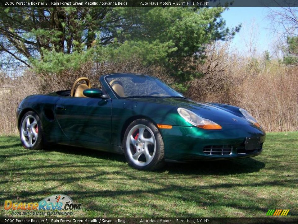 2000 Porsche Boxster S Rain Forest Green Metallic / Savanna Beige Photo #31