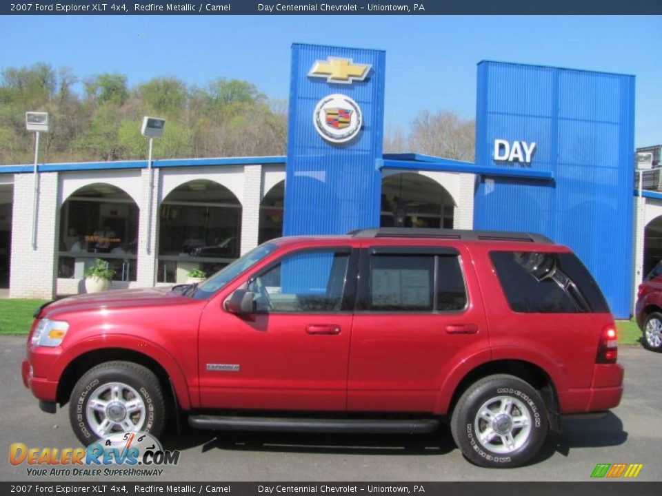 2007 Ford Explorer XLT 4x4 Redfire Metallic / Camel Photo #2