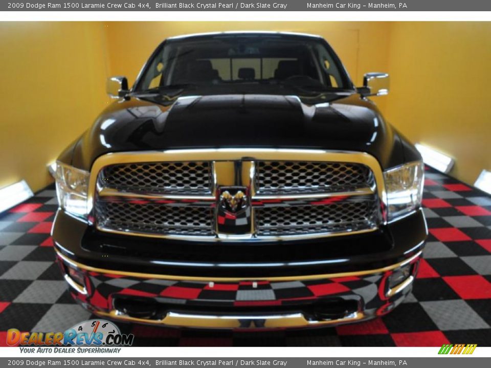 2009 Dodge Ram 1500 Laramie Crew Cab 4x4 Brilliant Black Crystal Pearl / Dark Slate Gray Photo #2