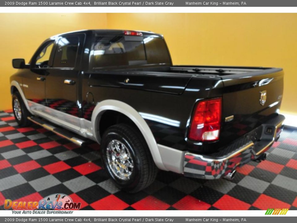 2009 Dodge Ram 1500 Laramie Crew Cab 4x4 Brilliant Black Crystal Pearl / Dark Slate Gray Photo #4