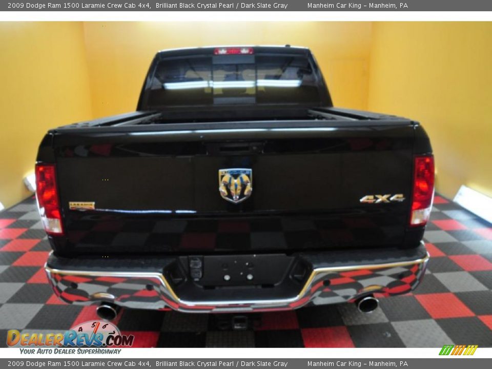2009 Dodge Ram 1500 Laramie Crew Cab 4x4 Brilliant Black Crystal Pearl / Dark Slate Gray Photo #5