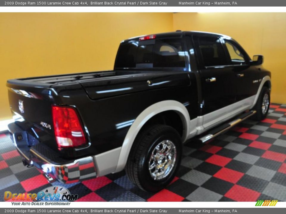 2009 Dodge Ram 1500 Laramie Crew Cab 4x4 Brilliant Black Crystal Pearl / Dark Slate Gray Photo #6