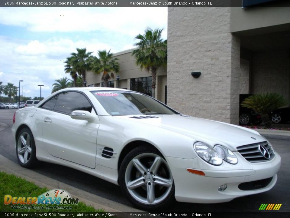 2006 Mercedes-Benz SL 500 Roadster Alabaster White / Stone Photo #4