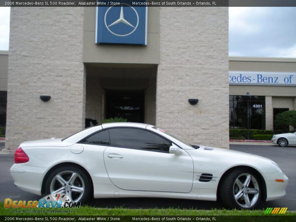 2006 Mercedes-Benz SL 500 Roadster Alabaster White / Stone Photo #5