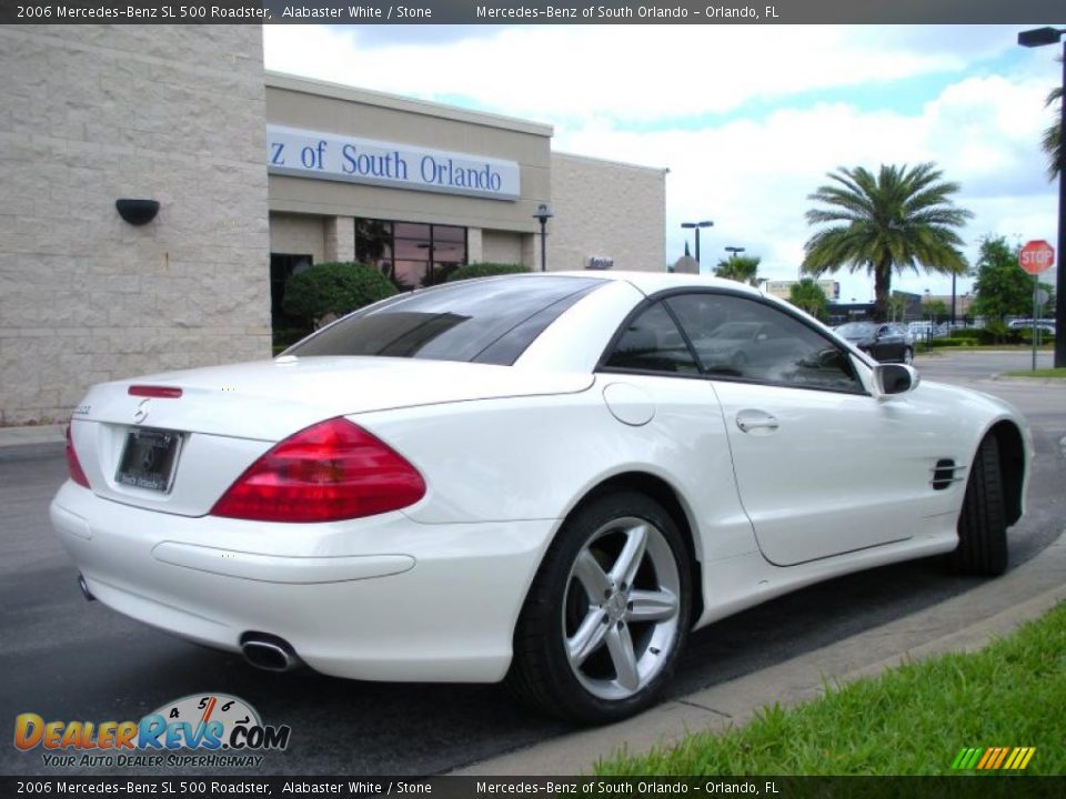 2006 Mercedes-Benz SL 500 Roadster Alabaster White / Stone Photo #6
