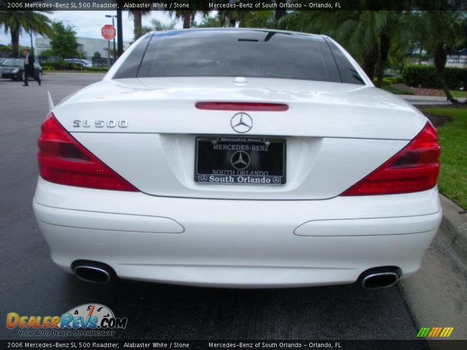 2006 Mercedes-Benz SL 500 Roadster Alabaster White / Stone Photo #7