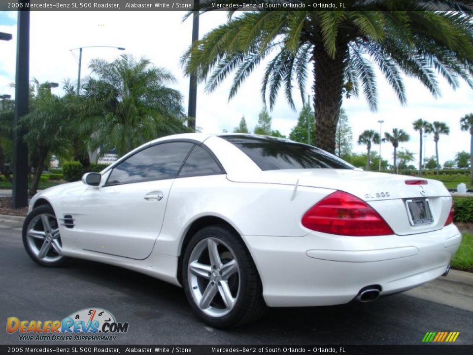 2006 Mercedes-Benz SL 500 Roadster Alabaster White / Stone Photo #8