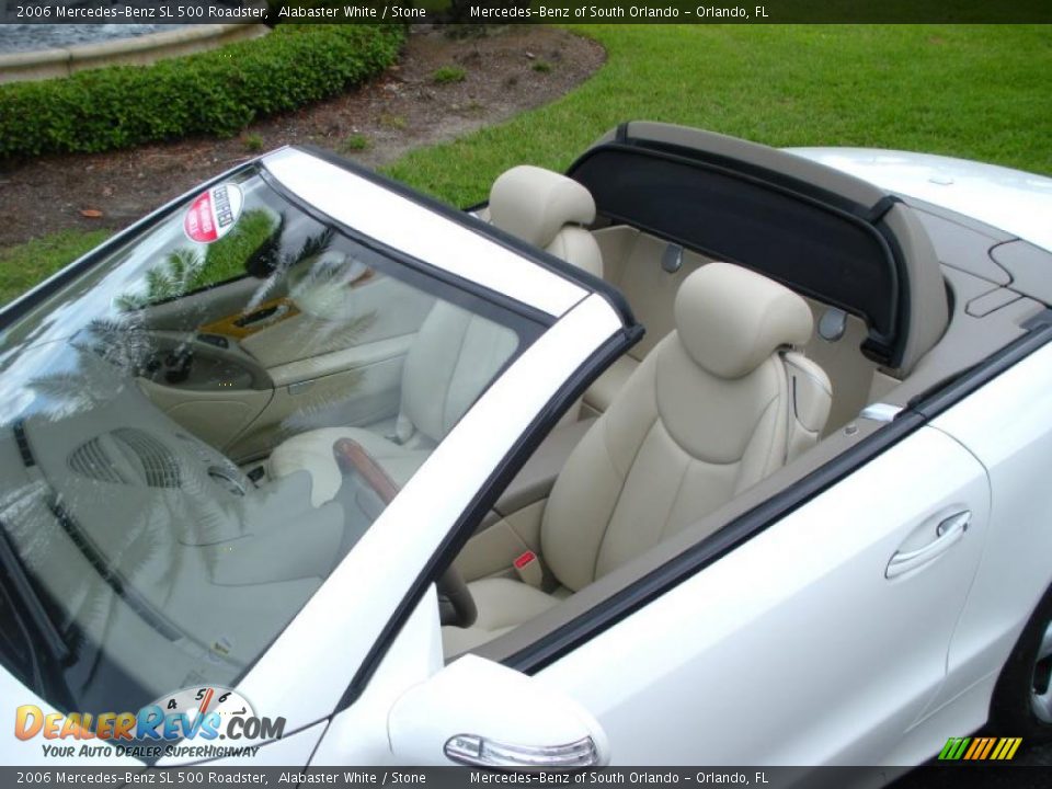 2006 Mercedes-Benz SL 500 Roadster Alabaster White / Stone Photo #9