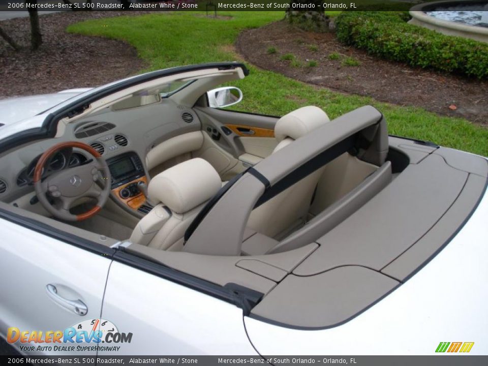 2006 Mercedes-Benz SL 500 Roadster Alabaster White / Stone Photo #10