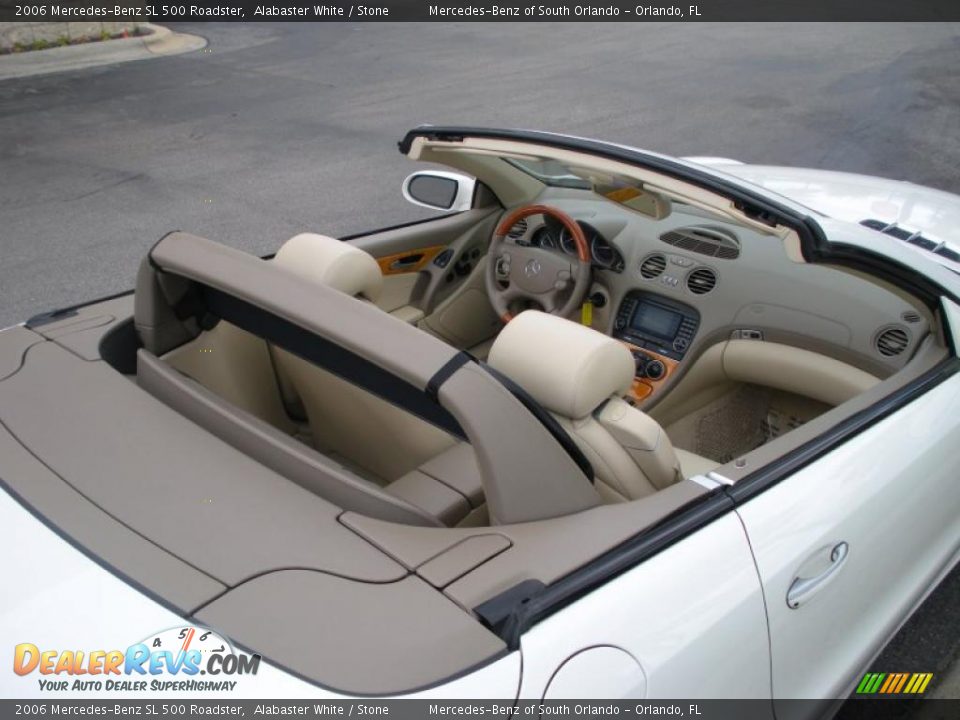 2006 Mercedes-Benz SL 500 Roadster Alabaster White / Stone Photo #11