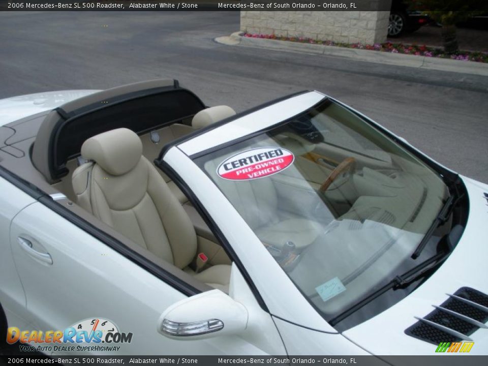 2006 Mercedes-Benz SL 500 Roadster Alabaster White / Stone Photo #12