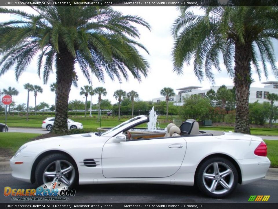 2006 Mercedes-Benz SL 500 Roadster Alabaster White / Stone Photo #13