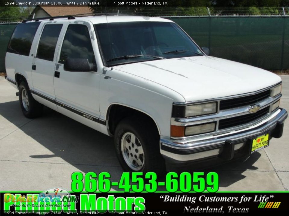 1994 Chevrolet Suburban C1500 White / Denim Blue Photo #1